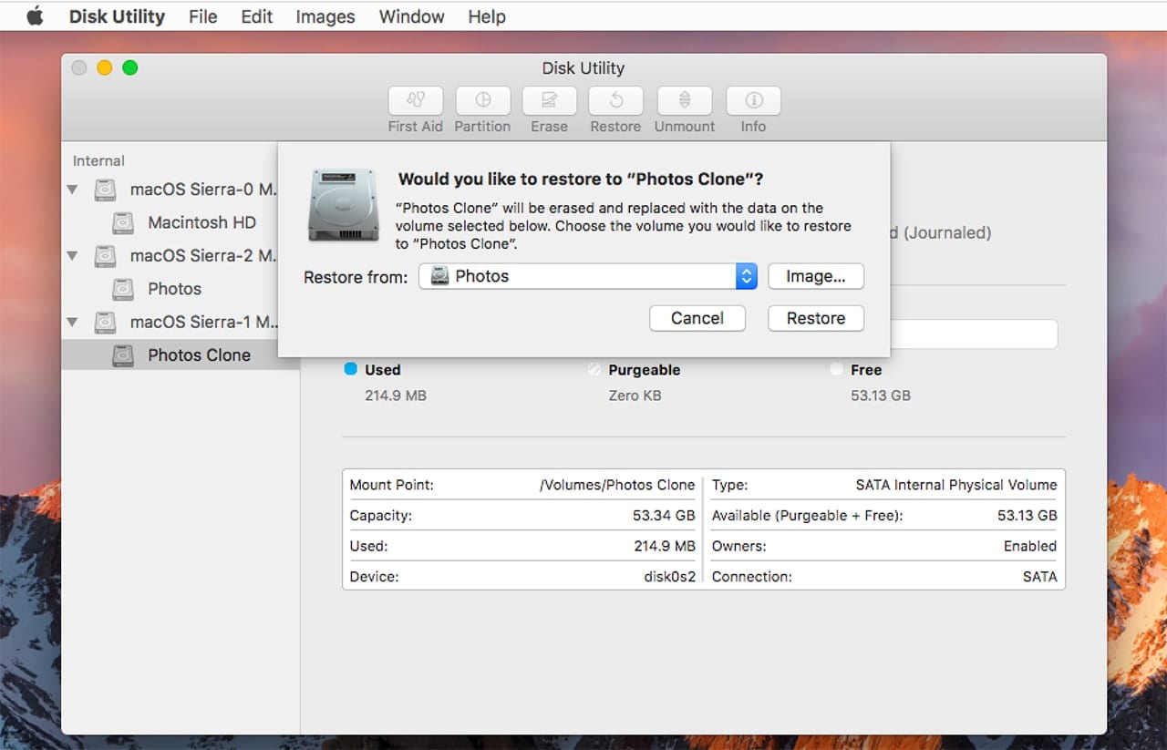 Disk Utility Could Not Validate Source