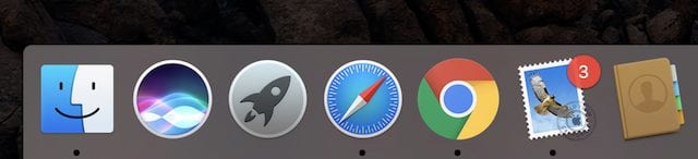 In this screenshot, Finder, Safari, Chrome and Mail are currently running.