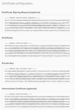 SSL certificate files (obscured for security)