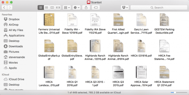 A tiny fraction of the hundreds of scans in my scan folder