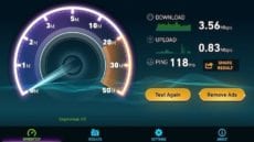 Ookla Speedtest results on an iPhone