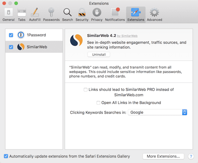 Use Safari > Preferences > Extensions to temporarily disable or remove browser extensions