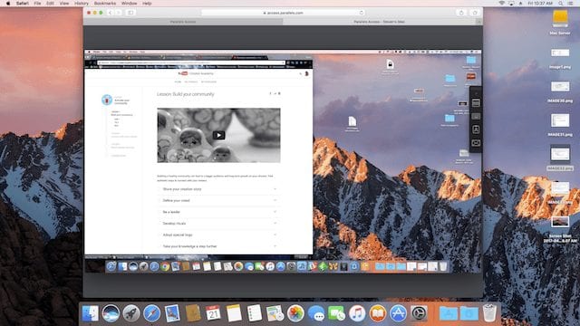 Accessing a remote 27-inch 5K Retina iMac from a web browser using Parallels Access