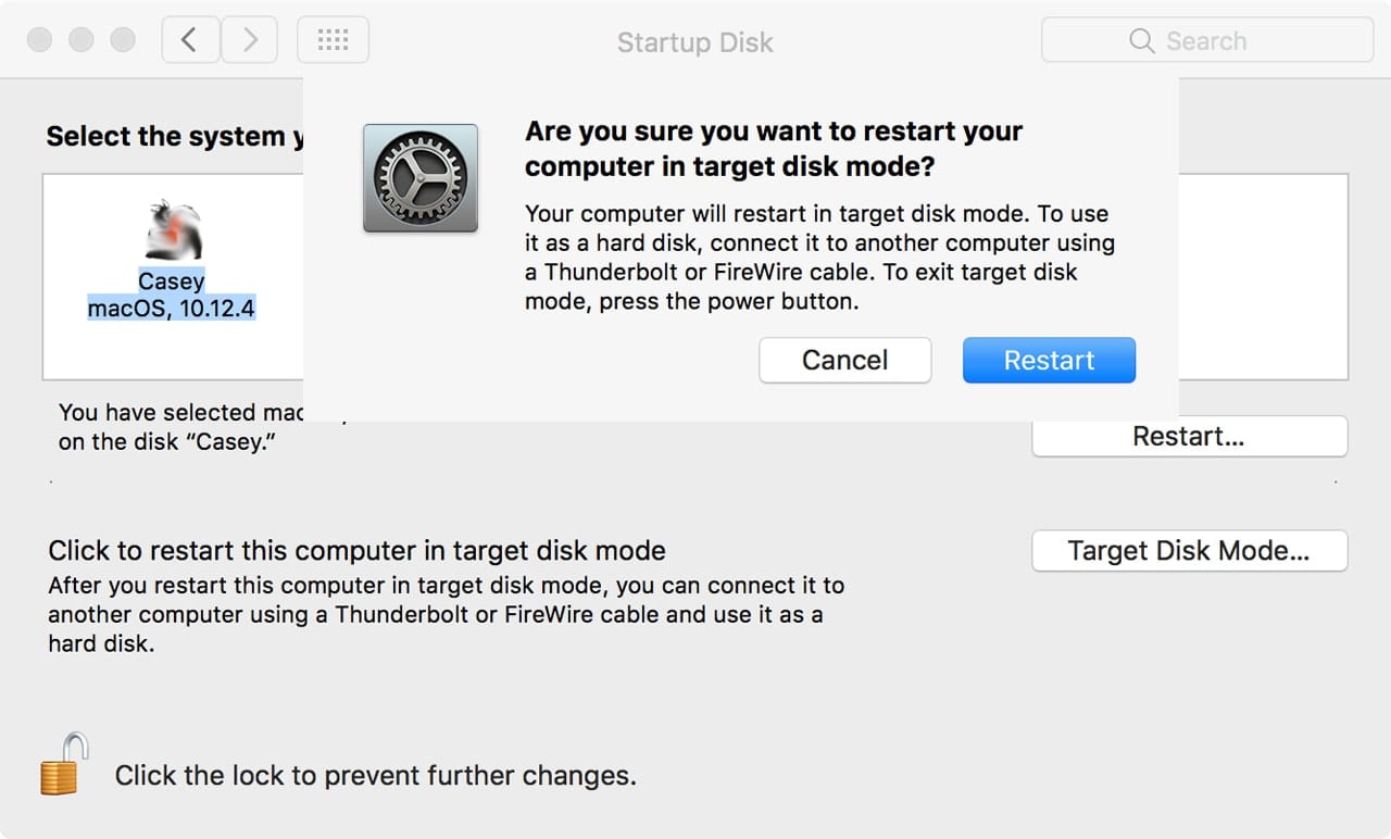 how to start a mac in target disk mode