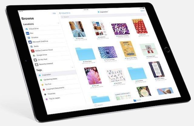 The Files app brings a new, Finder-like file system to the iPad.