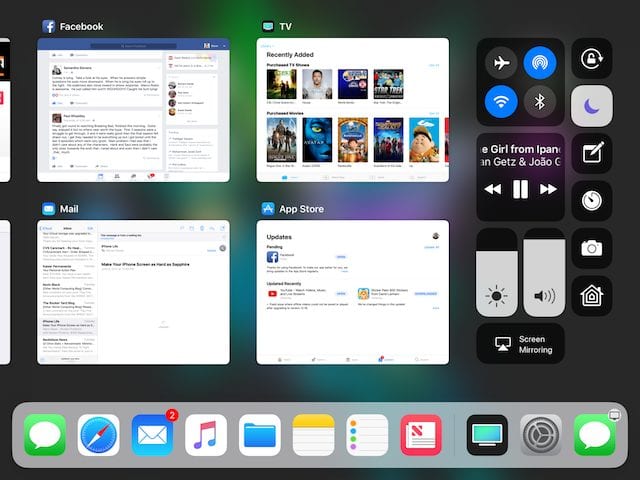 The new Control Center at right on this screenshot.