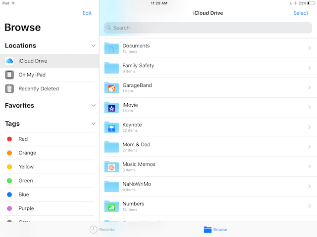 Files app in iOS 11