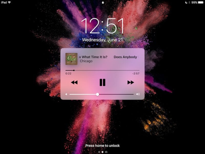 Music Player on the iOS 11 Lock Screen