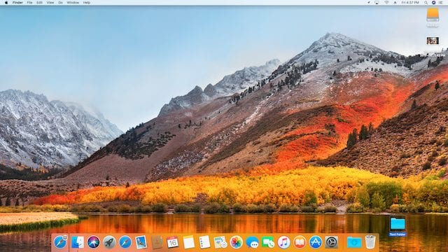 The beautiful default wallpaper of High Sierra