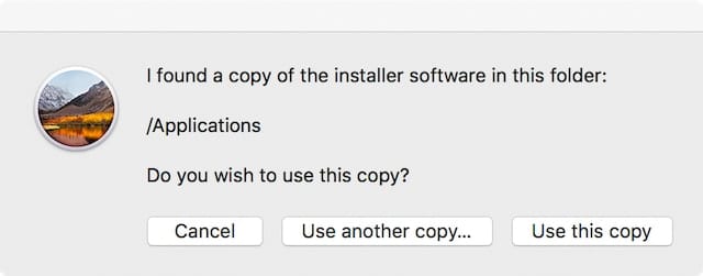 DiskMaker locates the macOS High Sierra installer