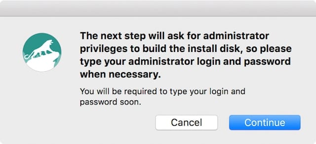 You'll need your admin user name and password to create the disk