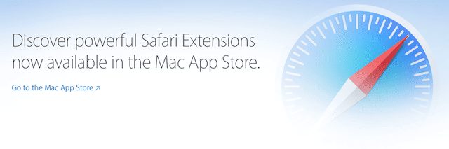 New link to Safari Extensions in the Mac App Store