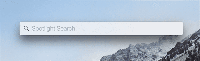 The Spotlight search bar