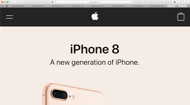 Zoomed in all the way on the Apple Home Page