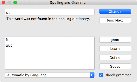 The macOS Spelling and Grammar checker can be used anywhere