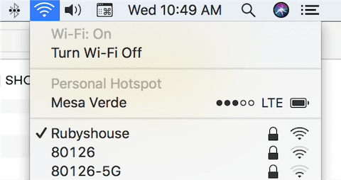 Checking the name of the Wi-Fi network and ensuring Wi-Fi is turned on