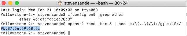 converting mac address into hexadecimal