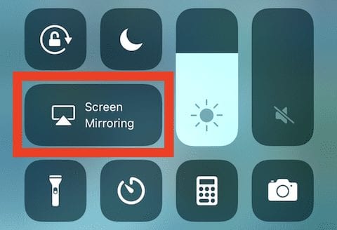 The Screen Mirroring button in iOS 11 Control Center