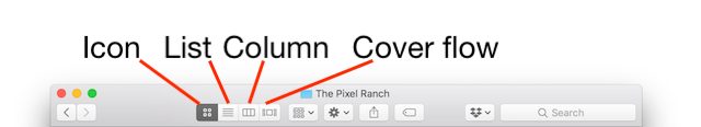 The four macOS folder views