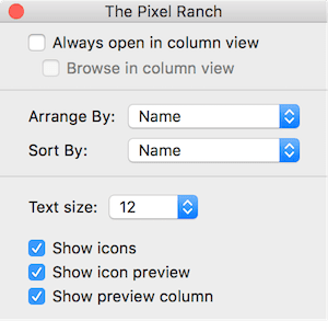 Column view options