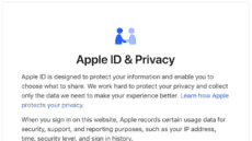 The "splash screen" seen during login, with a short explanation of Apple's privacy policy