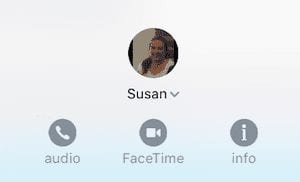 Tap on a name in Messages, get the option to make audio or video FaceTime calls