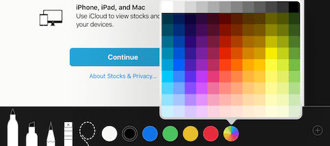 The new color picker for Markup