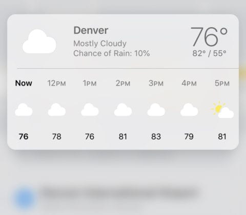 3D Touch the weather icon on the map for a weather forecast