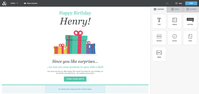 Bee Free is an easy-to-use and free way to design HTML emails