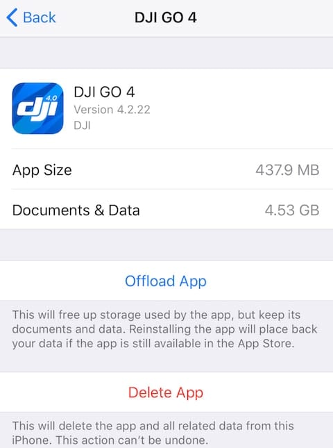 A close look at how a single app is utilizing storage 