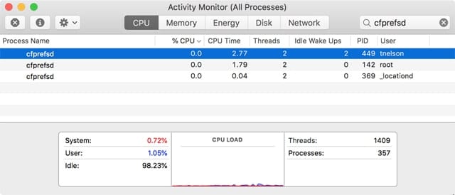 activity monitor search field