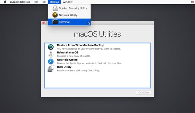 macOS revovery utility