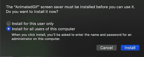 mac os screensaver input option