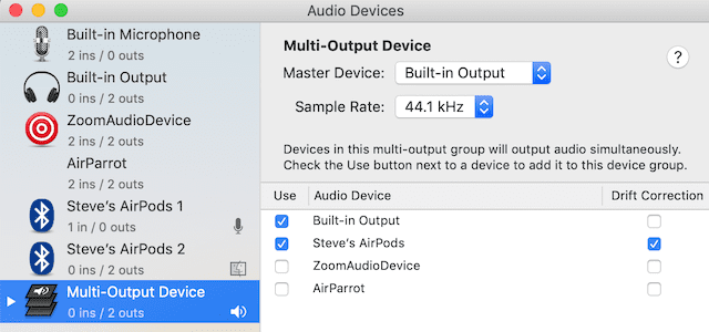 mac multiple audio output