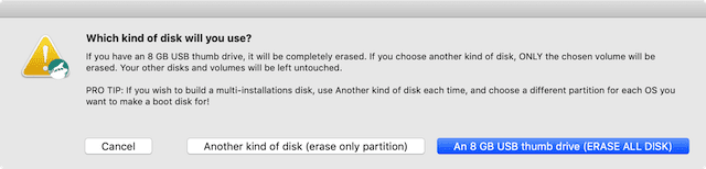 (If you have a thumb drive, click the appropriate button; hard disk, use "another kind of disk")