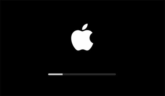 macOS Mojave startup screen with progress bar