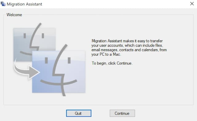 (The welcome screen for Windows Migration Assistant)