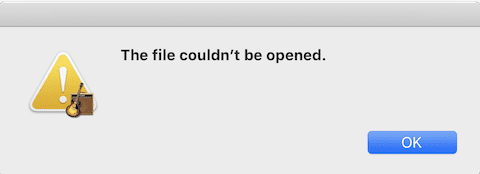 (Error message noting that GarageBand cannot open a .png file)