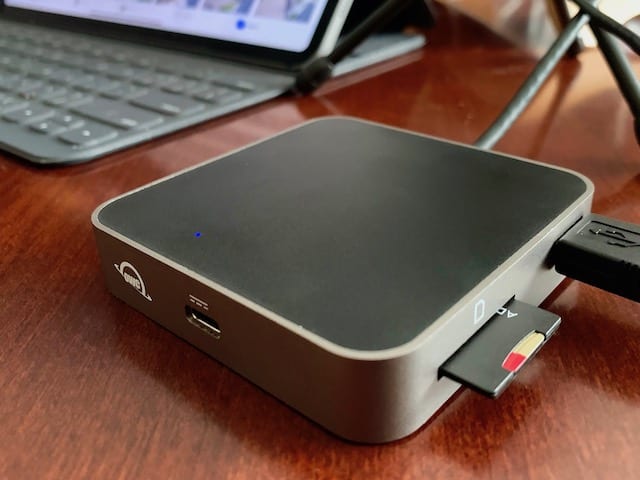 (A closer view of the SD card slot on the OWC USB-C Travel Dock)