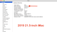 (The correct Model ID from a 2019 21.5-inch iMac)