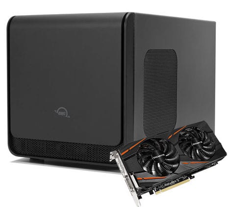 (The OWC Helios FX Thunderbolt 3 Expansion Chassis and AMD Radeon 580 GPU)