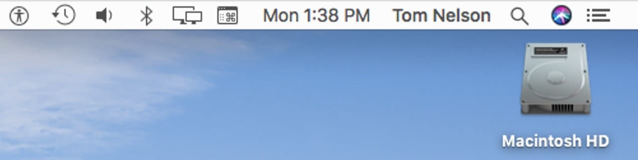 Basic Mac menu bar.