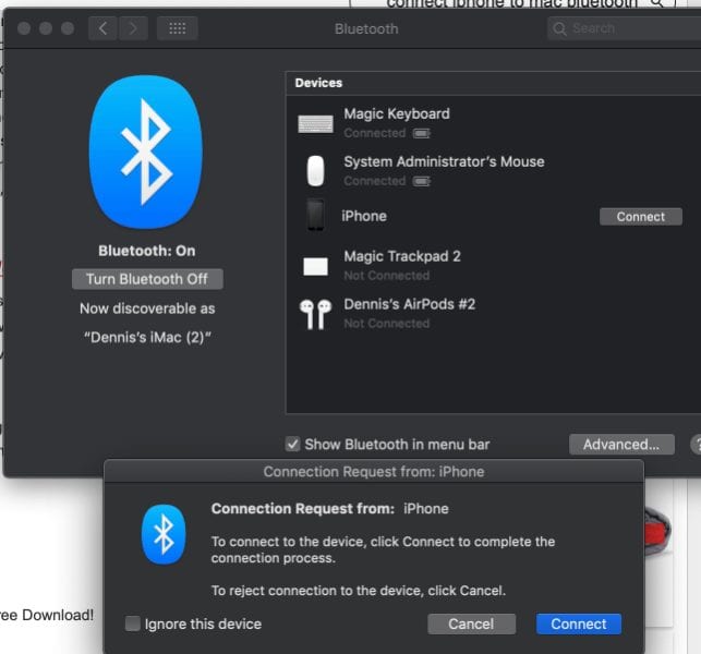 How to Connect Your iPhone to Your Mac via Bluetooth