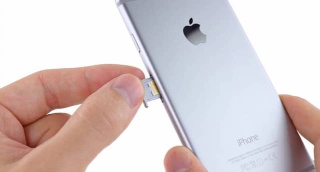 Swapping a SIM card on an iPhone