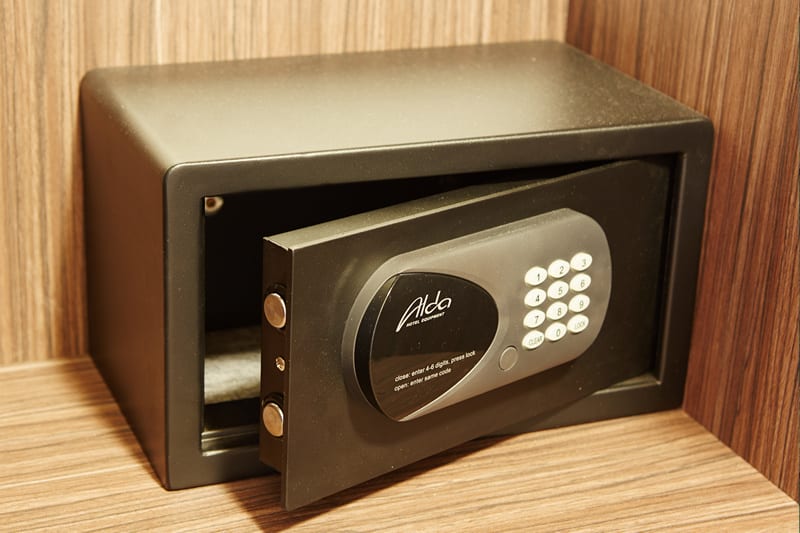 A typical hotel room safe