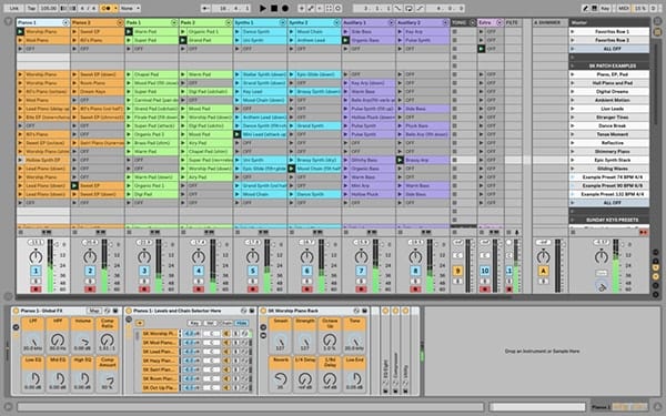 Screen shot of Ableton Live Mix Window