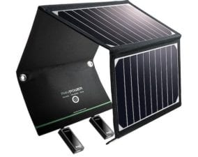 This inexpensive solar charger can top off your devices with the power of the sun and folds flat for easy carrying