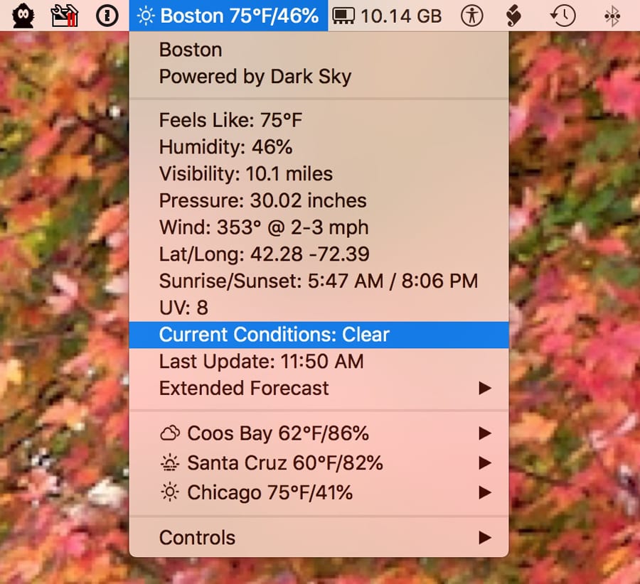 Meteorologist puts your local weather in the menu bar.