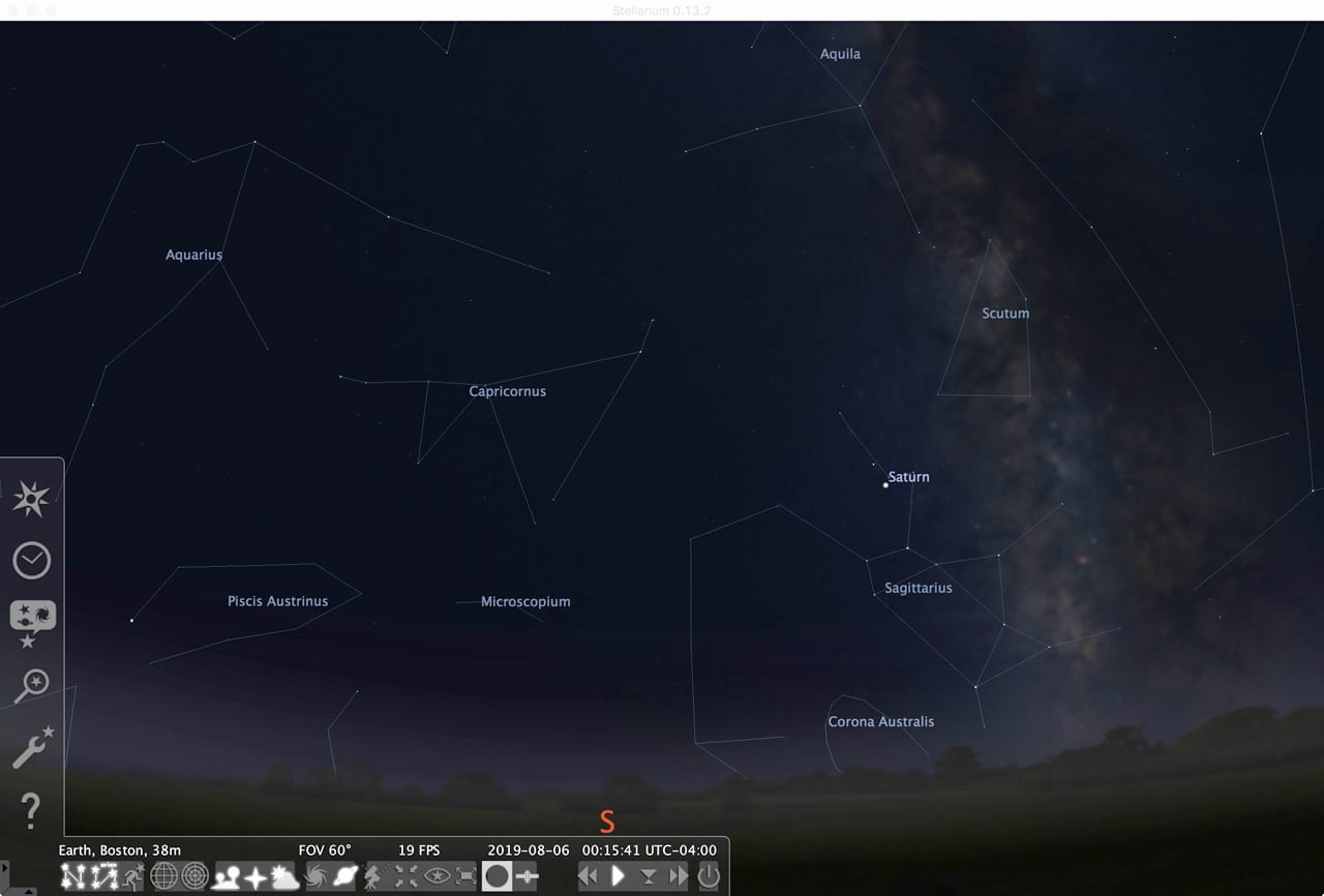 Stellarium planetarium app.