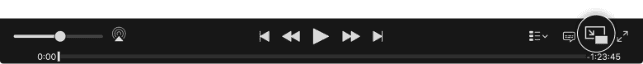 Screenshot of Picture in Picture icon on play bar.